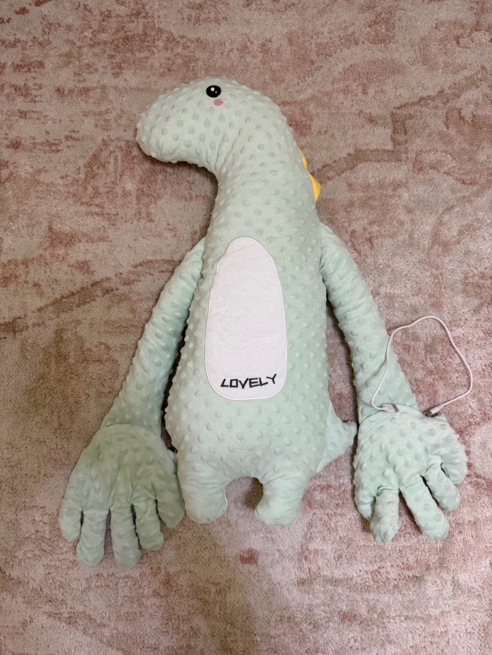 Amazon Plush Dino Lovey in Light Mint Green